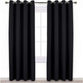 NICETOWN Black Blackout Curtains 52in x 84in (Set of 2) - Thermal