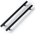 Goo-Ki Matte Black Drawer Handles 7-1/2 in Hole Centers - Solid Zinc