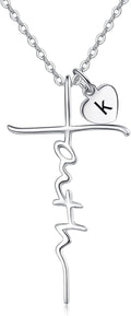 Faith Cross Necklace for Women 925 Sterling Silver - Personalized