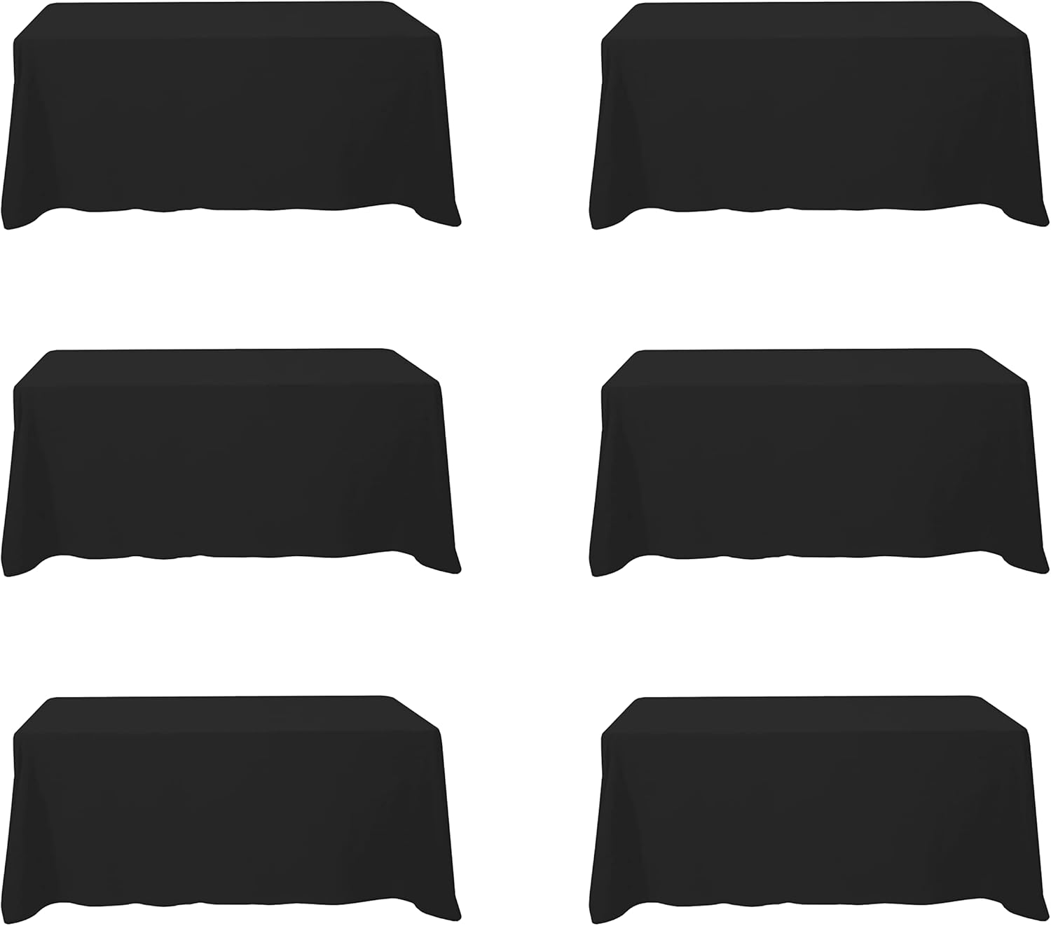 Premium 6 Pack Black Tablecloths for 6 Foot Rectangle Tables
