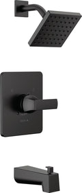 Delta Velum 14 Square Bathtub and Shower Faucet Set - Matte Black