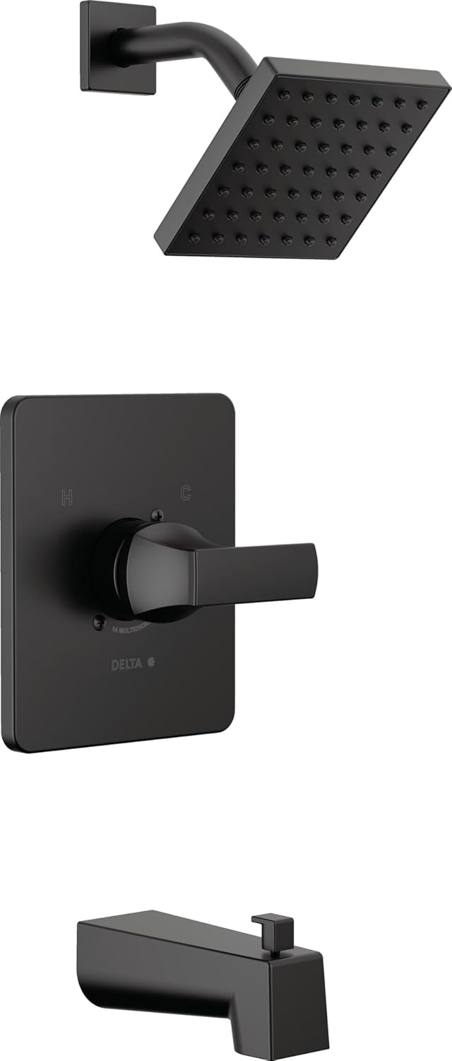 Delta Velum 14 Series Square Bathtub and Shower Faucet Set