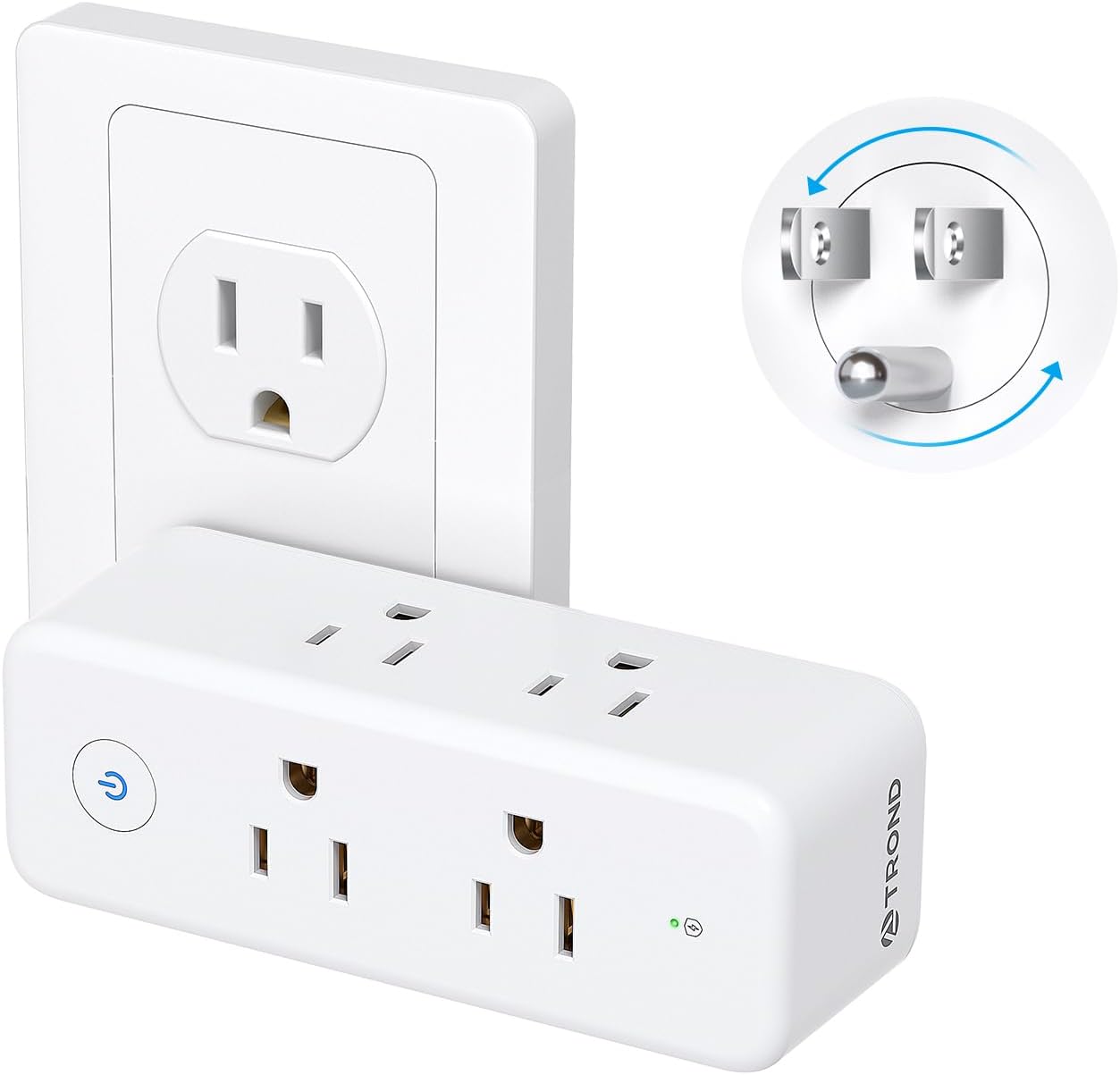 TROND Surge Protector: 6 Outlet Splitter with 360 Rotating Plug