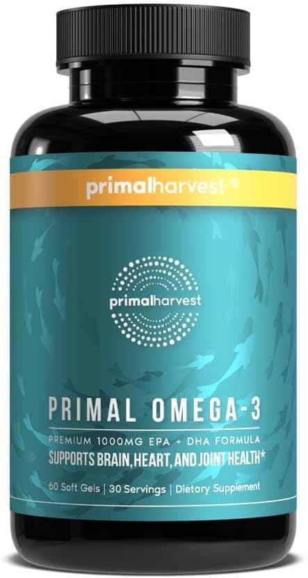 Premium Omega 3: No Fishy Burps, 1000mg EPA + DHA