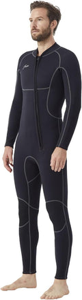 Hevto Men Wetsuit 3/2mm Neoprene Full Suit - Back Front Zip