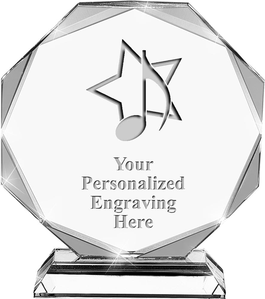 Custom Award with Engraving - Personalized 6.75 in Crystal Trophy