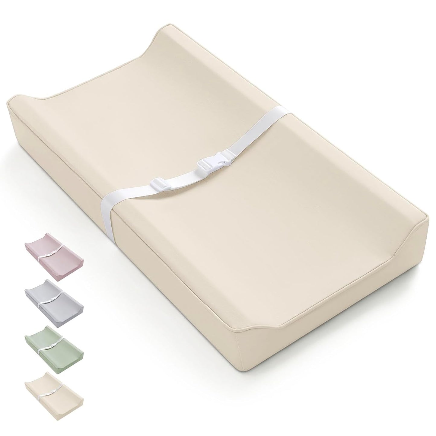 Vegan Leather Baby Changing Pad with Waterproof Cover for Comfort