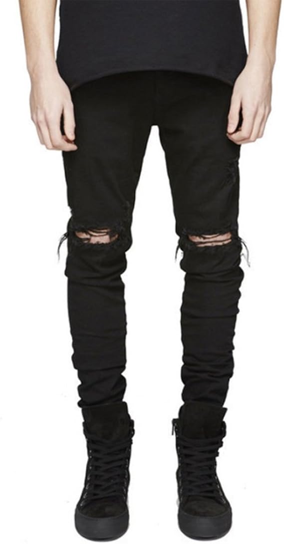 LONGBIDA Men's Slim Fit Ripped Stretch Skinny Jeans for Men