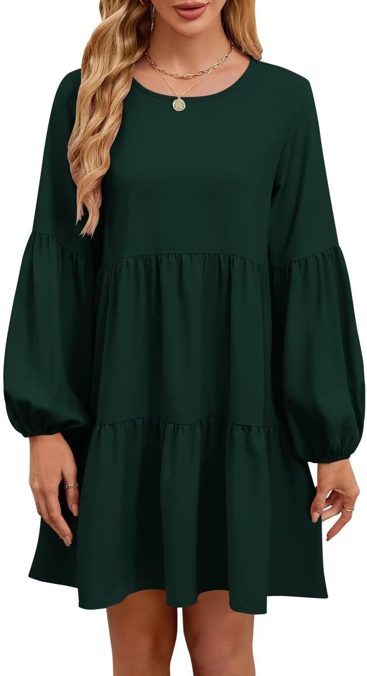 QACOHU Fall Dresses for Women: Trendy Long Sleeve Casual Dress