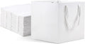 White Paper Gift Bags 10x10x10 24 Pack - Sturdy Large Square Tote