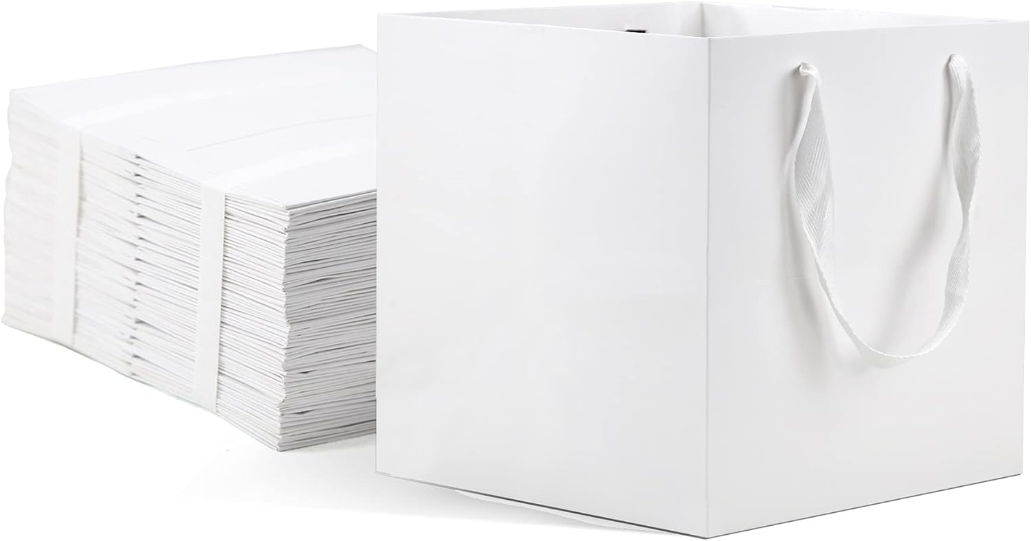 HUAPRINT White Paper Bags with Handles for All Occasions