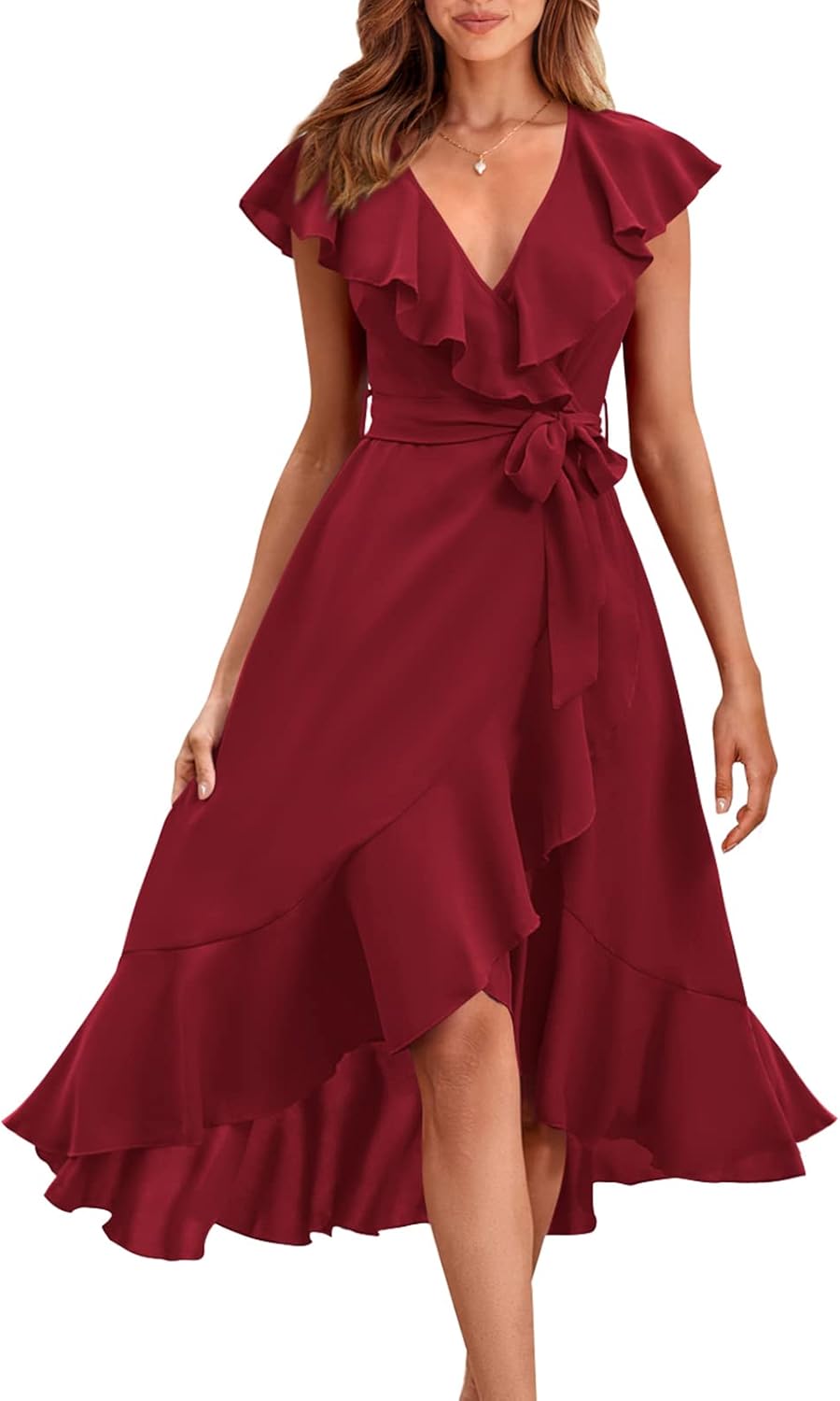 PRETTYGARDEN Women's Summer Cross Midi Dress for 2025 Events