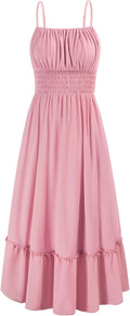 GRACE KARIN Womens Summer Smocked Ruffle Maxi Dress - Flowy Beach Fit