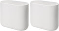 Small Oval Plastic Bathroom Trash Cans - Set of 2 - Slim White