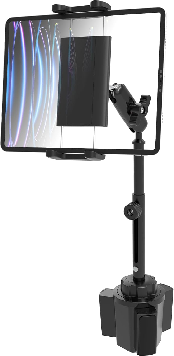 Car Cup Tablet Mount for 4.7-13 in Devices with 360 Rotation