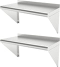 12in x 24in Stainless Steel Wall Shelf 2PACK - Heavy Duty Floating