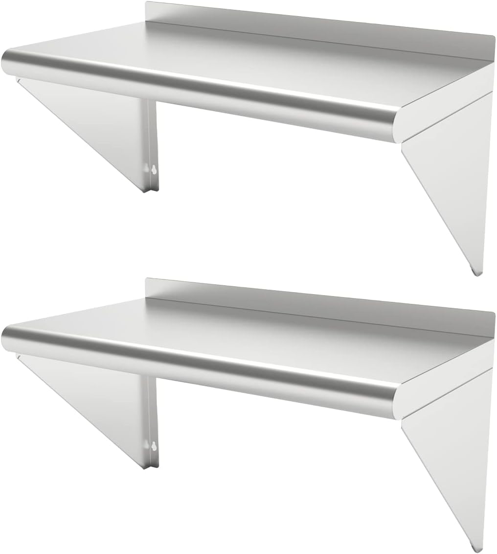 12ft'x24ft' Stainless Steel Wall Mounted Shelf for Home & Kitchen