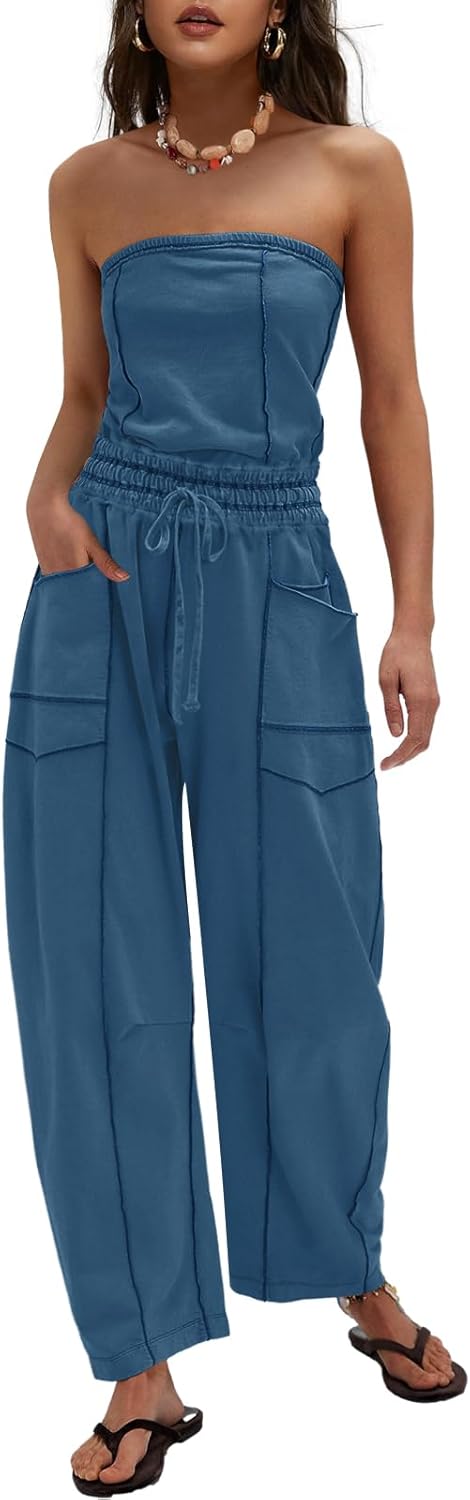 Chic Strapless Jumpsuits for Women - Summer One Piece Outfits