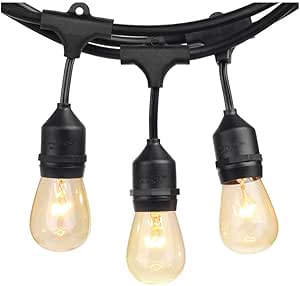48FT Outdoor String Lights with Dimmable Edison Bulbs for Parties