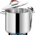 Large Stock Pot 20 Quart Stainless Steel - Heavy Duty Induction