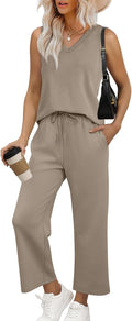 Two Piece Set for Women Summer Outfits - Comfortable V