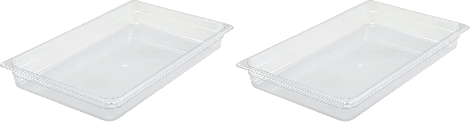 Winco 2-1/2-Inch Full Size Food Pan Pack of 2 for Storage