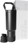 40oz Flip Straw Tumbler with Handle - Midnight Black Insulated