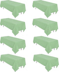 8 Pack Sage Green Tablecloth 60 x 102 in Rectangular - Wrinkle