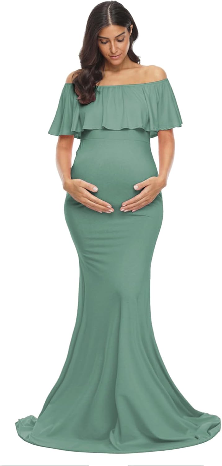 Elegant Off Shoulder Maternity Dress for Stunning Photoshoots