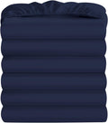 Queen Fitted Sheet Pack - 6 Navy Microfiber Sheets, Deep Pocket