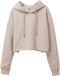 Amazhiyu Women's Cropped Hoodies Fleece-Lined Crop Top - Cozy Fit