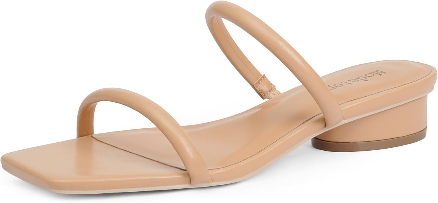 Modatope Square Open Toe Heeled Sandals for Stylish Comfort