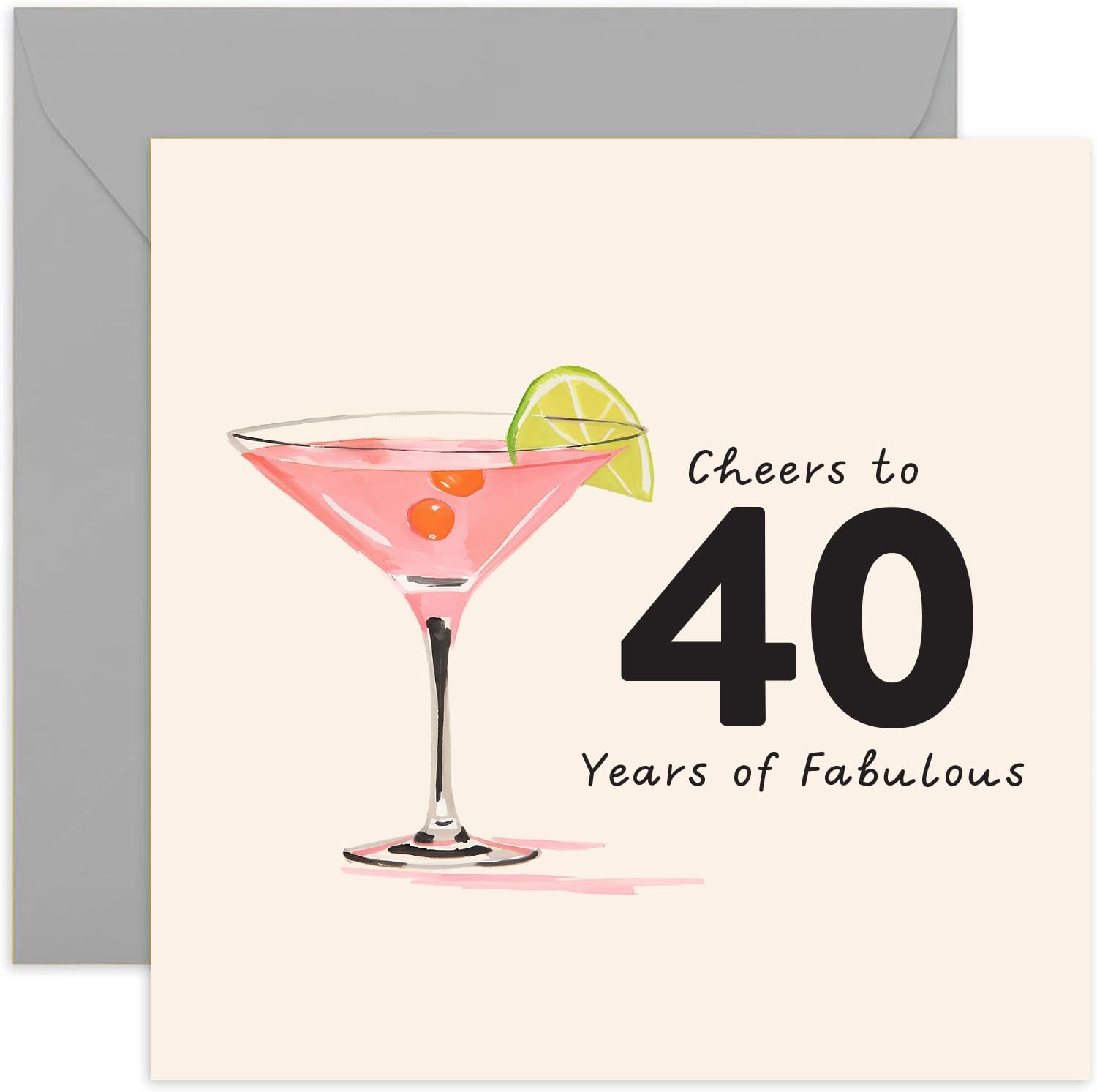 Fabulous 40th Birthday Card - Fun Cocktail Design