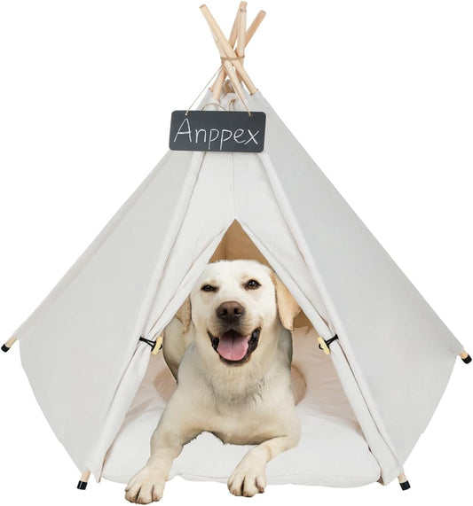 XL Dog Teepee Tent with Cushion - ANPPEX