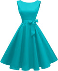 Boatneck Sleeveless Swing 1950s Cocktail Dress - Flattering Vintage as