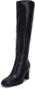 Coutgo Women's Knee High Boots with Chunky Block Heels for Style