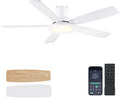52In Flush Mount Ceiling Fans with Lights - Low Profile Modern Fan