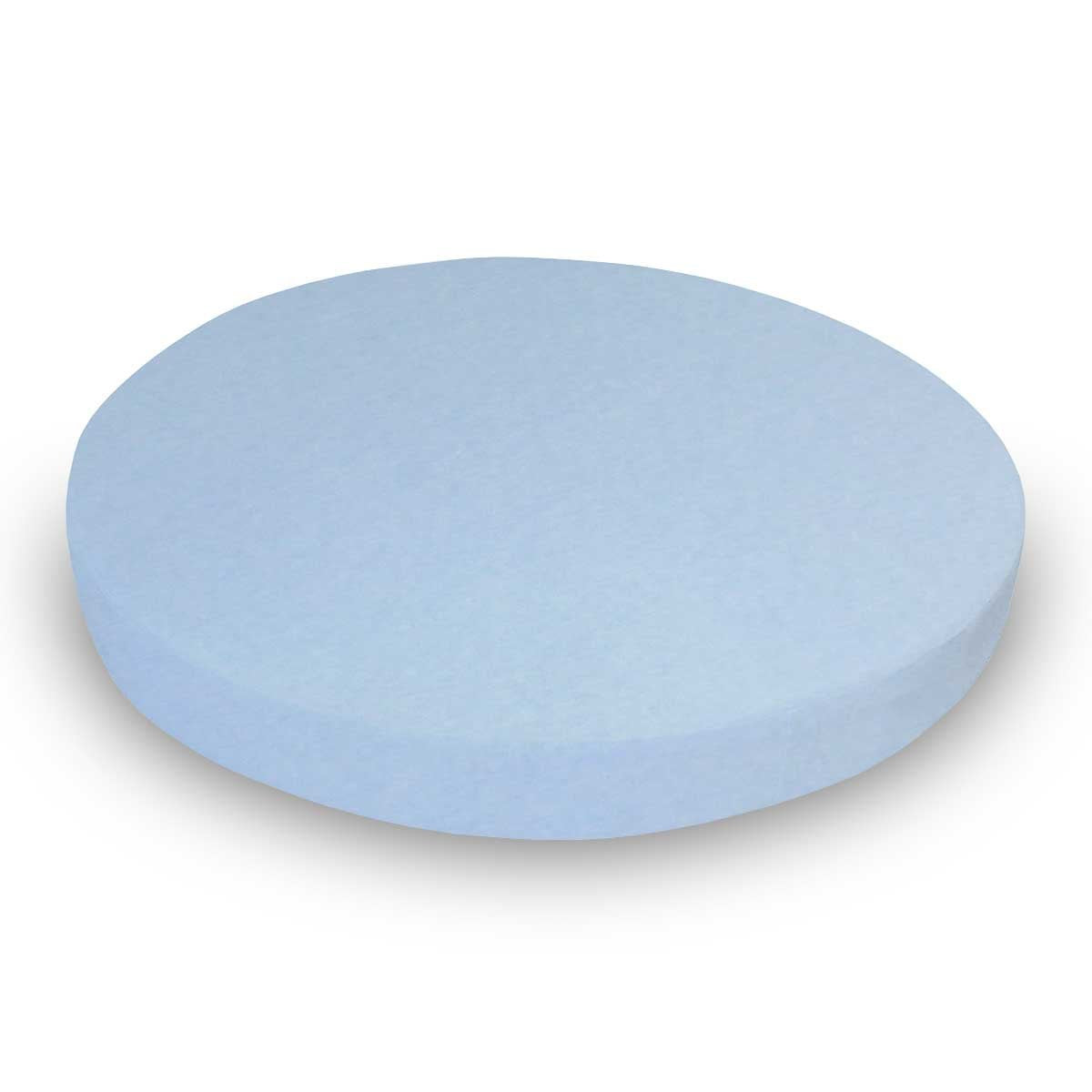 SheetWorld Baby Fitted Round Crib Sheet in Baby Blue, 42 in
