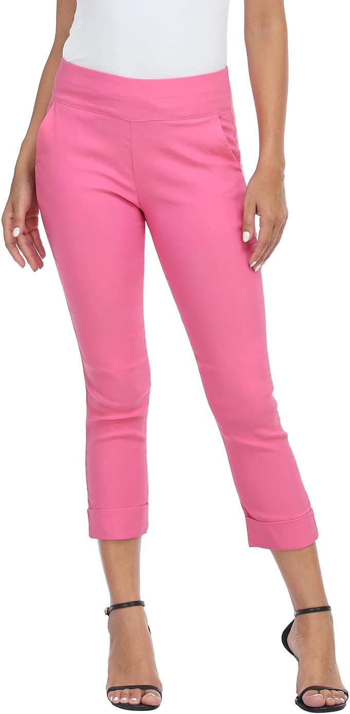HDE Pull On Capri Pants for Women with Pockets and Comfort