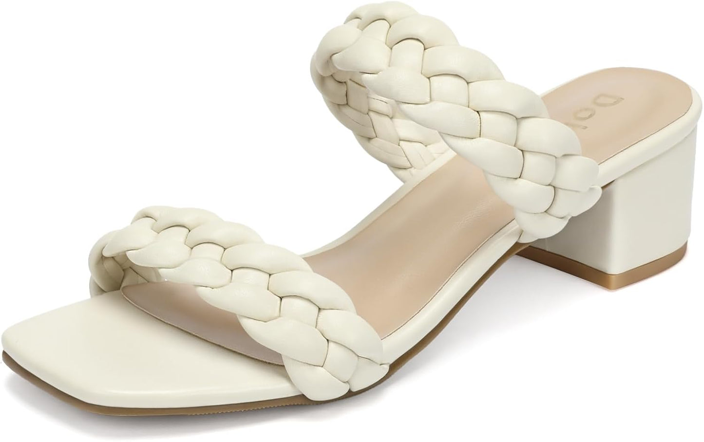 Wide Width Chunky Heels for Women with Braided Design
