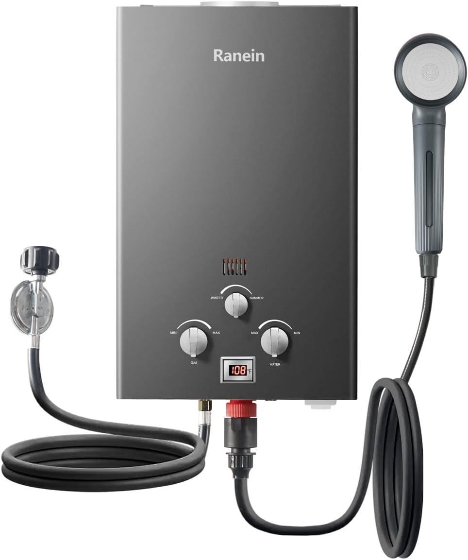 Ranein 12L Tankless Water Heater: Instant Hot Water, 3.18 GPM Flow, 68,000 BTU