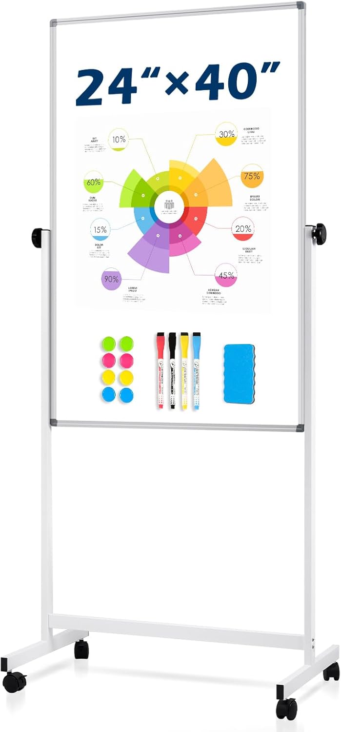 Double-Side White Board with Stand for Classroom and Office