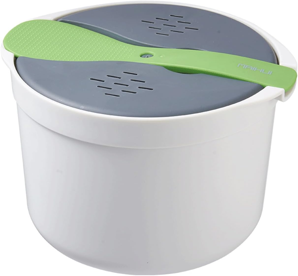 2L Microwave Rice Steamer Set, Food-Grade PP, Green