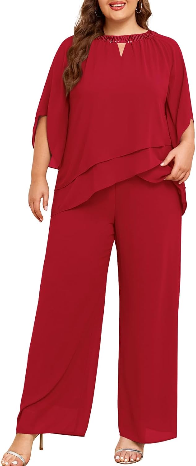 Plus Size Mother of Bride Pant Suits for Formal Occasions