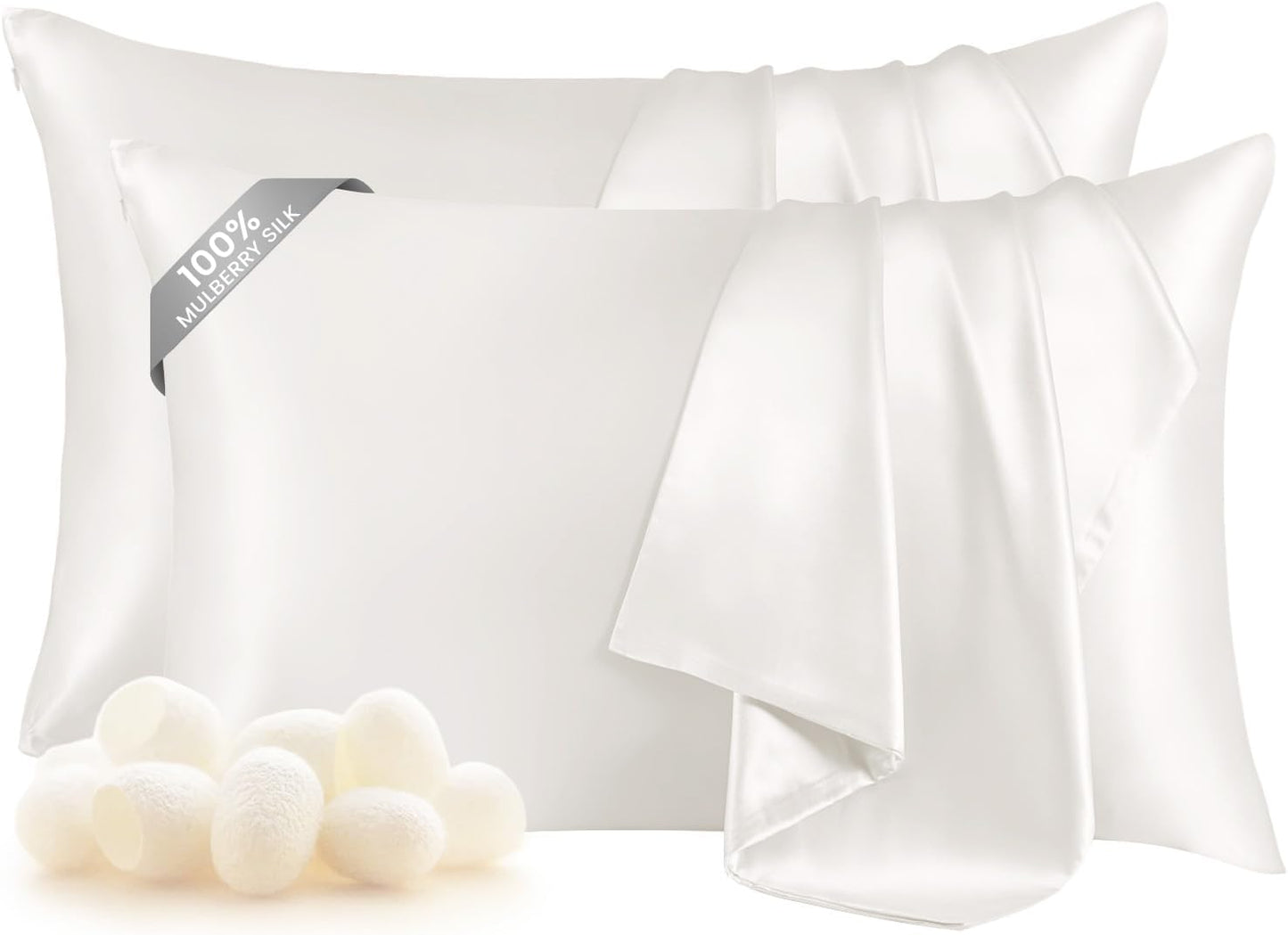 100% Pure Mulberry Silk Pillowcase Set for Hair and Skin Care