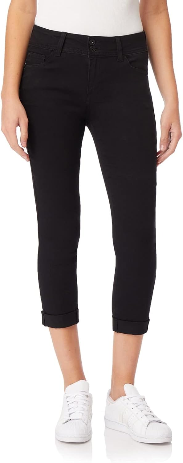 WallFlower Women's Ultra Crop Mid-Rise Jeans for Every Body