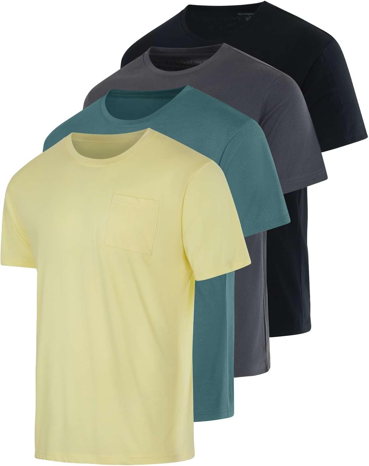 Men's Cotton Performance Short Sleeve Pocket T-Shirt 4 Pack
