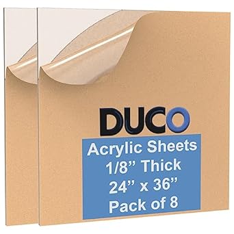 Duco Clear Cast Acrylic Sheets for Crafts and Projects 24in x 36