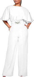 Elegant Jumpsuit for Women Plus Size Wide Leg Pant Suit (Style JDV2)