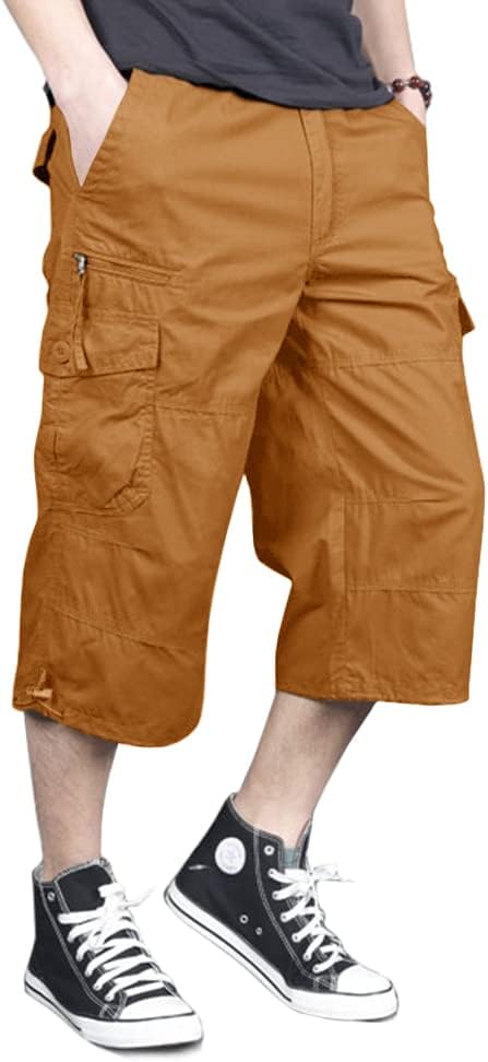 MAGNIVIT Men's Capri Long Cargo Shorts for Outdoor Activities